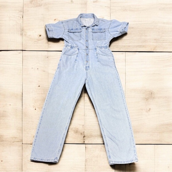 Free People - We The Free Marci Denim Jumpsuit Women’s XL ⚠️⚠️ - Picture 4 of 5